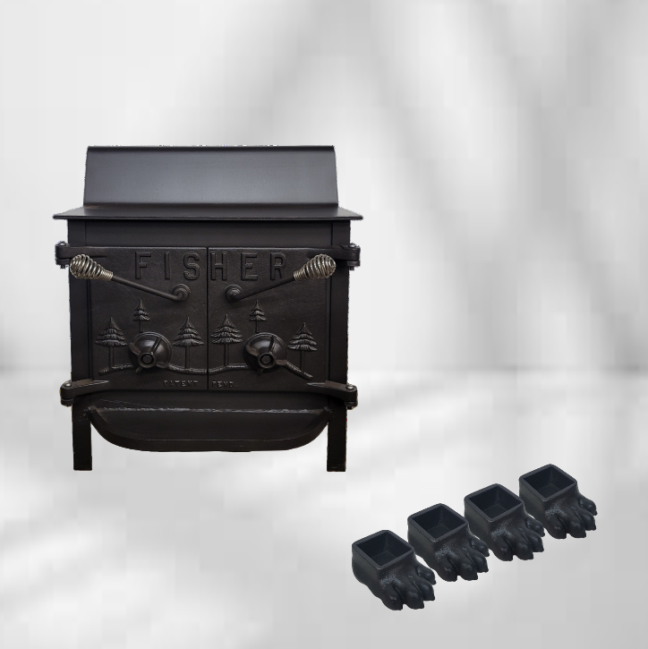 Grandma Bear Fisher Wood Stove Rear Chimney