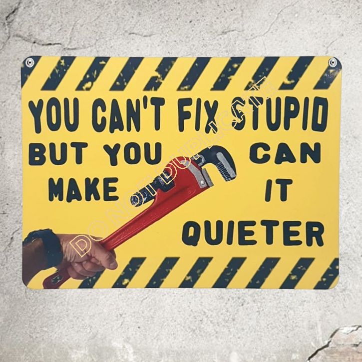 You Can't Fix Stupid But You Can Make It Quieter Garage Sign