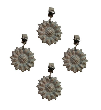 Sunflower Tablecloth Weights with Metal Clips for Outdoor Garden Party Picnic Table Covers