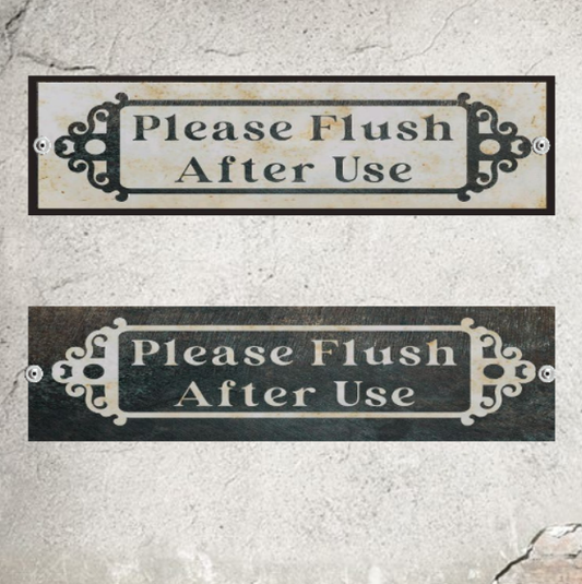 Please Flush Bathroom Sign Rustic Decor