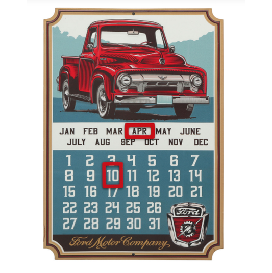Ford Truck Metal Perpetual Calendar Metal Sign Automobile Collectible