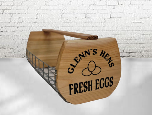 Wooden Basket for Garden Harvest Personalized Fresh Eggs Harvest Basket