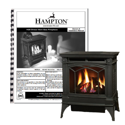 Free-Standing Propane Cast Iron Fireplace Hampton H25-ng