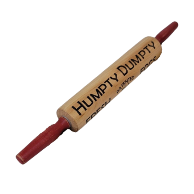 Wooden Rolling Pin Humpty Dumpty Fresh Eggs