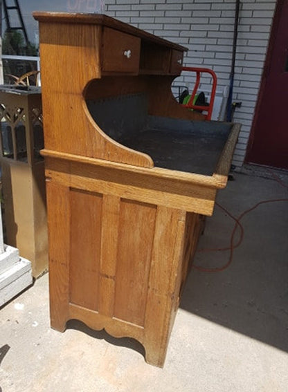 primitive dry sink with rare upper drawers and shelf