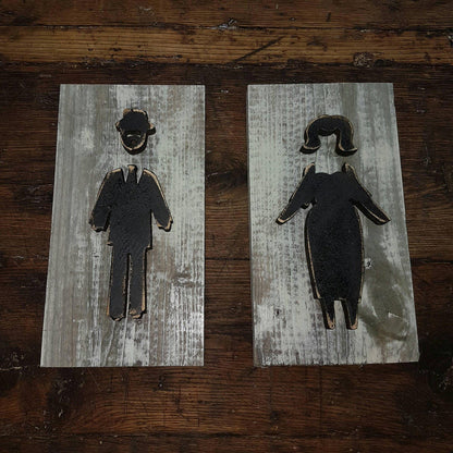 Mens And Womans Bathroom restroom sign