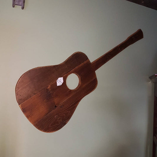 rustic guitar wall art hanging