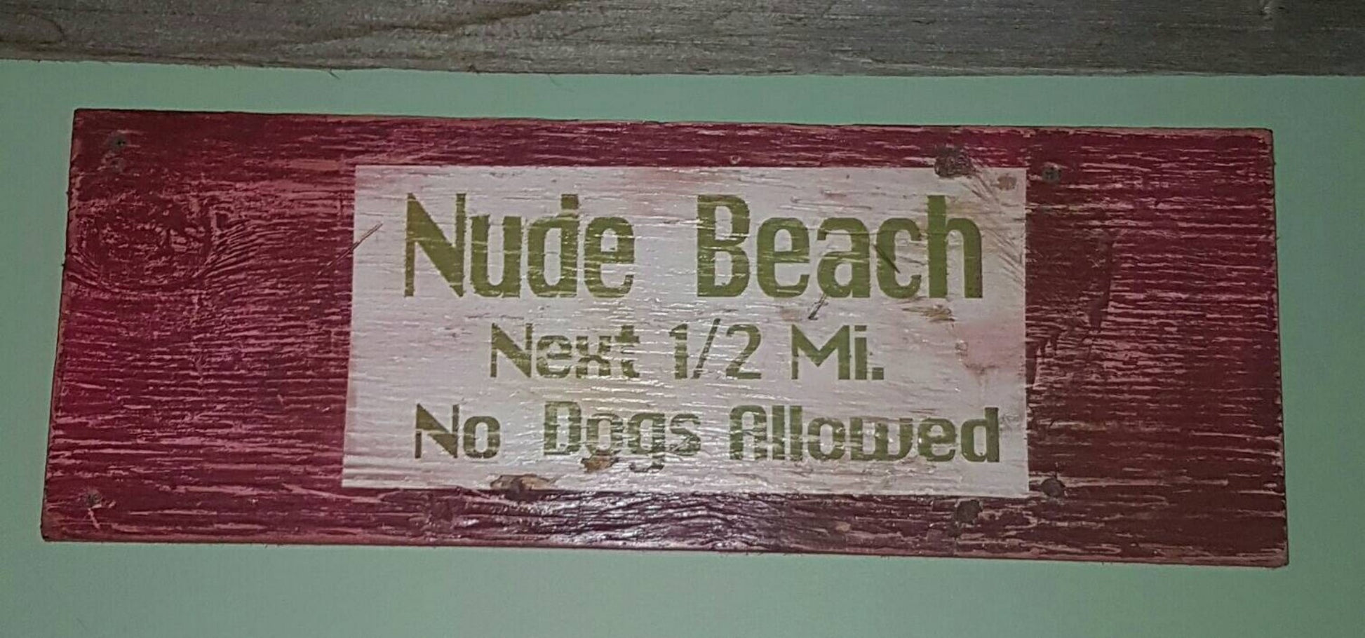 cottage sign nude beach no dogs allowed