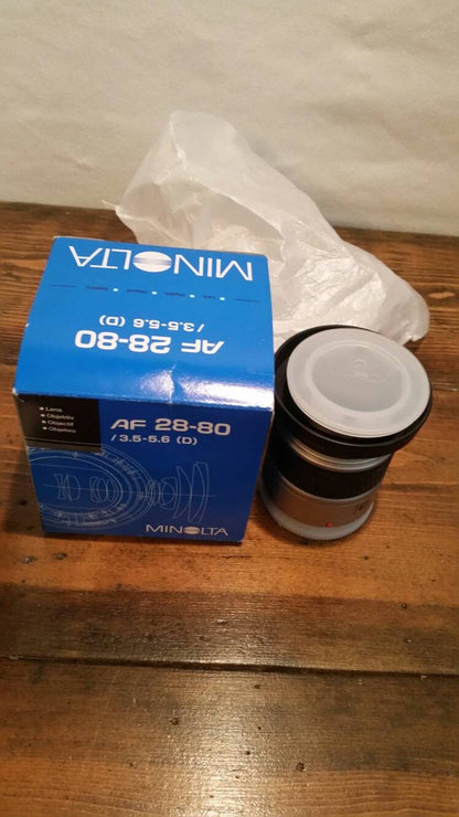minolta maxxum camera lens still in original packaging