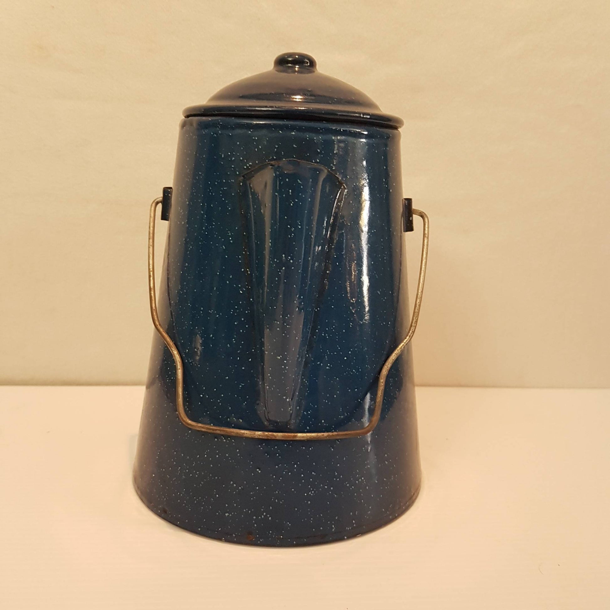 blue granite ware enamelware kettle