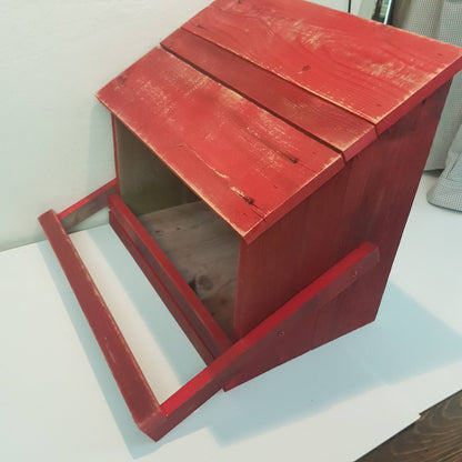 rustic chicken nesting box red