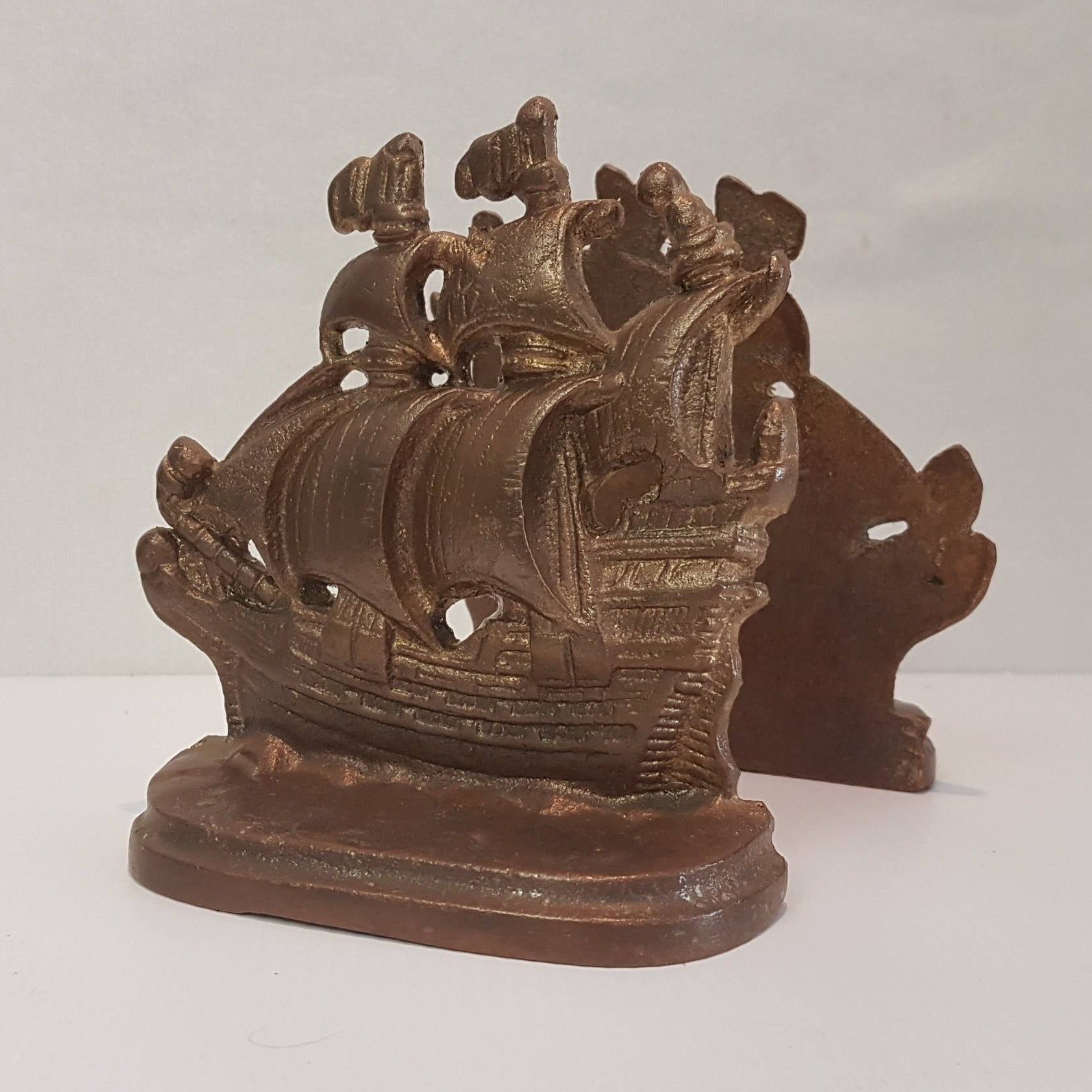 solid bronze bookends tall ships
