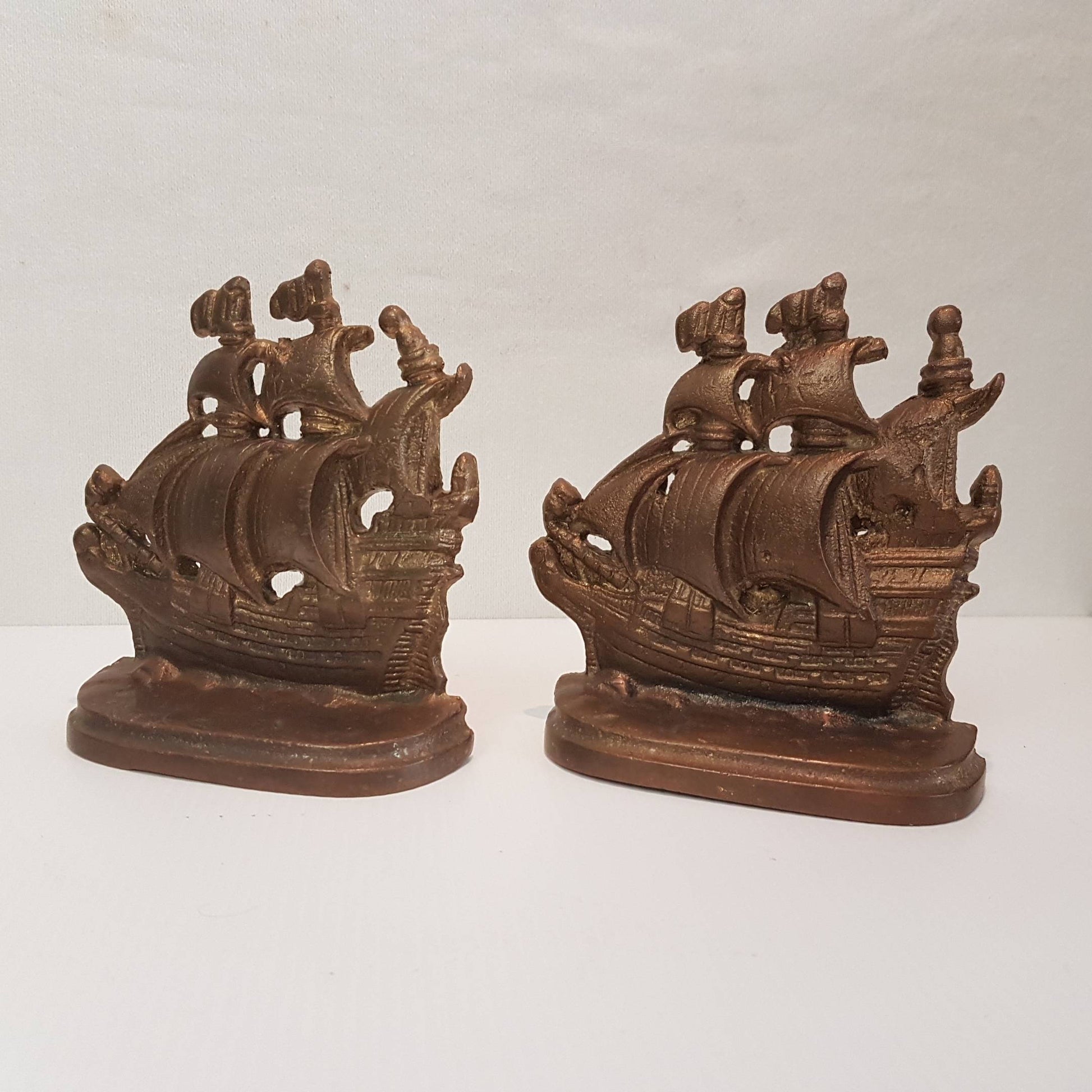 solid bronze bookends tall ships