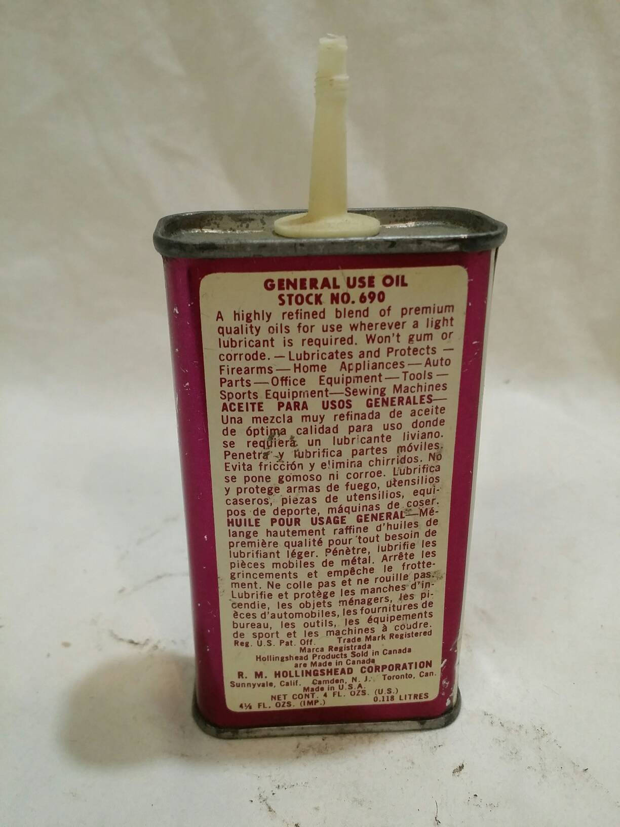 hollingshead general purpose antique oil can