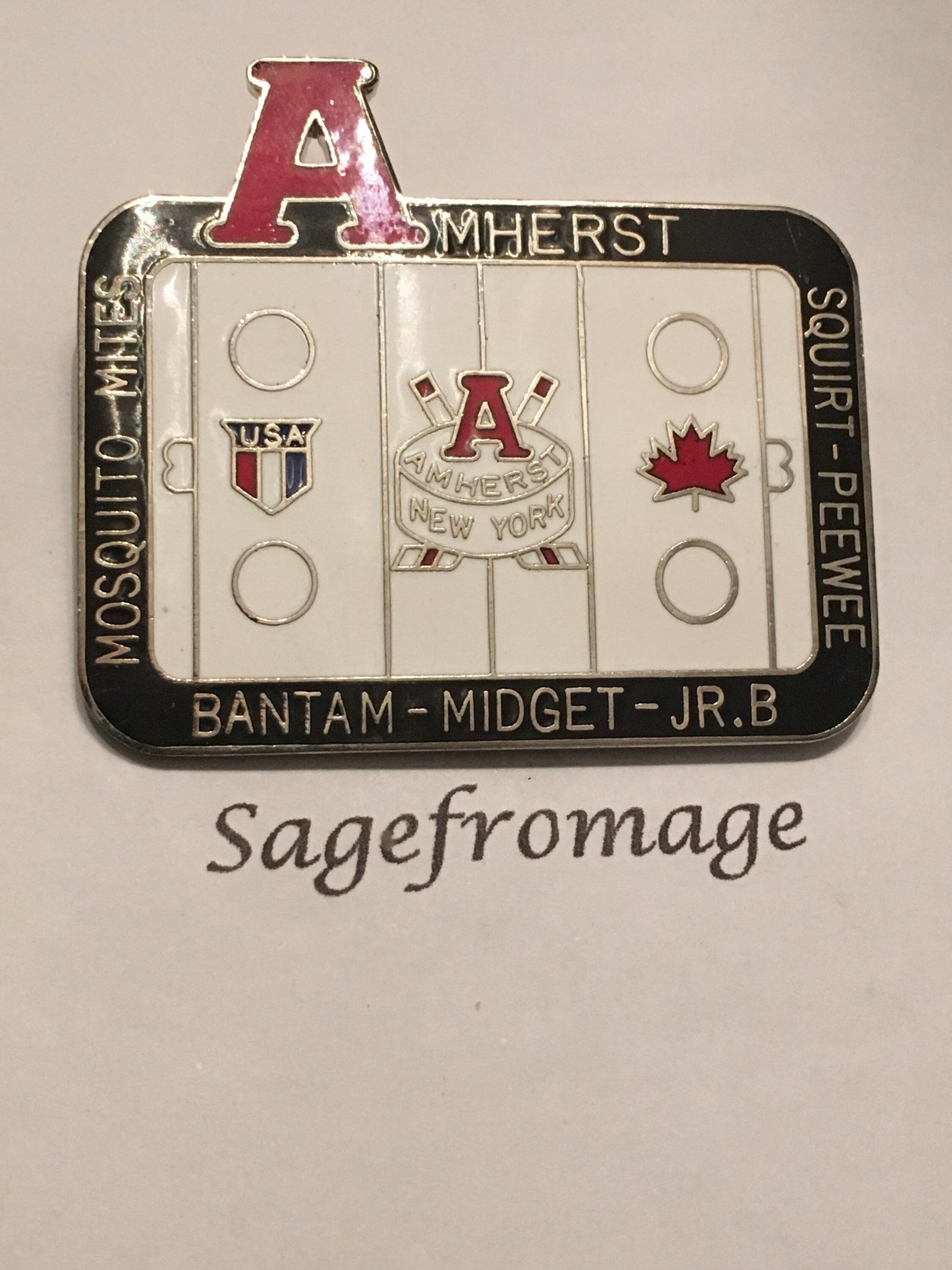 amhurst bantam midget hockey pin push pin