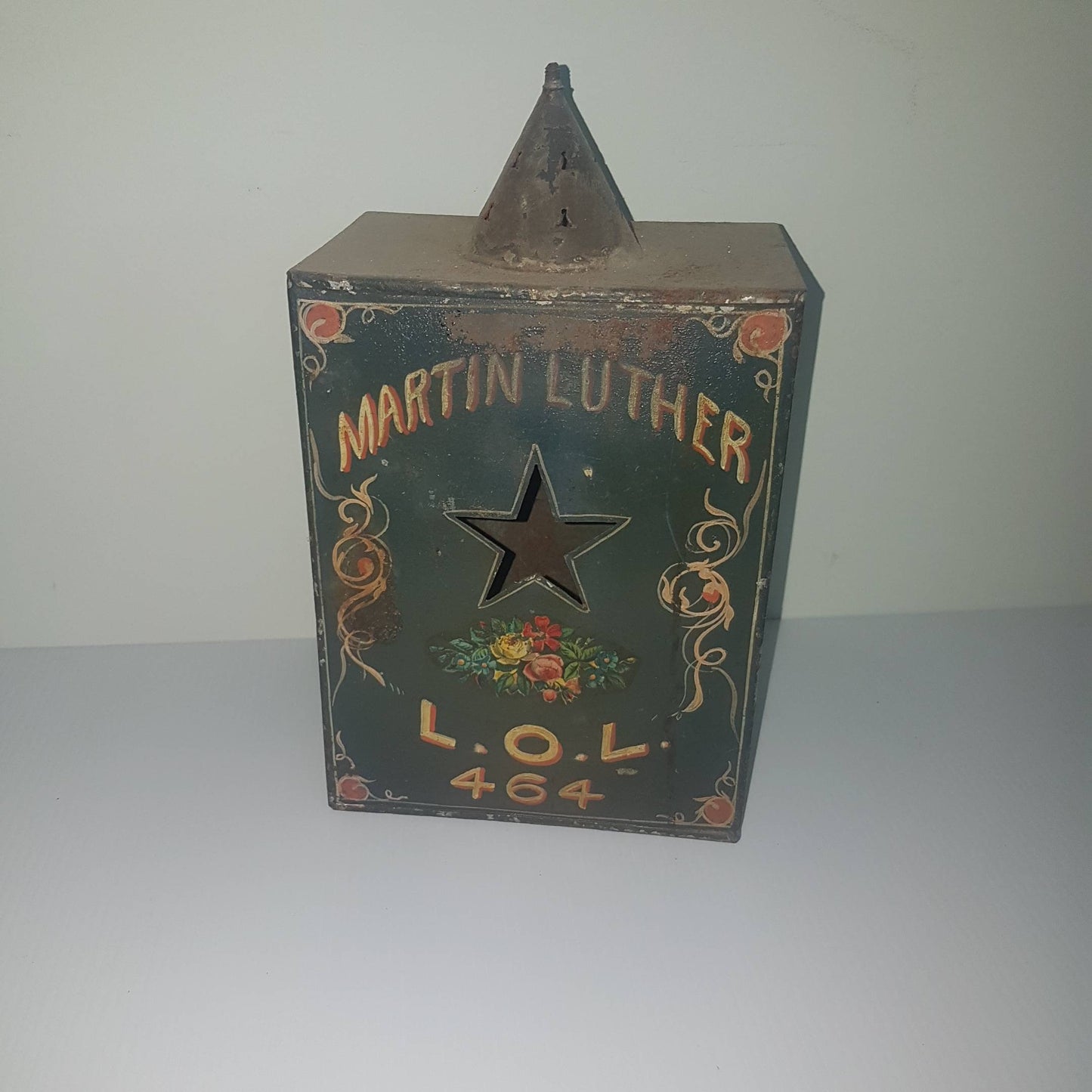 tin candle box masonic lodge martin luther loyal orange lodge