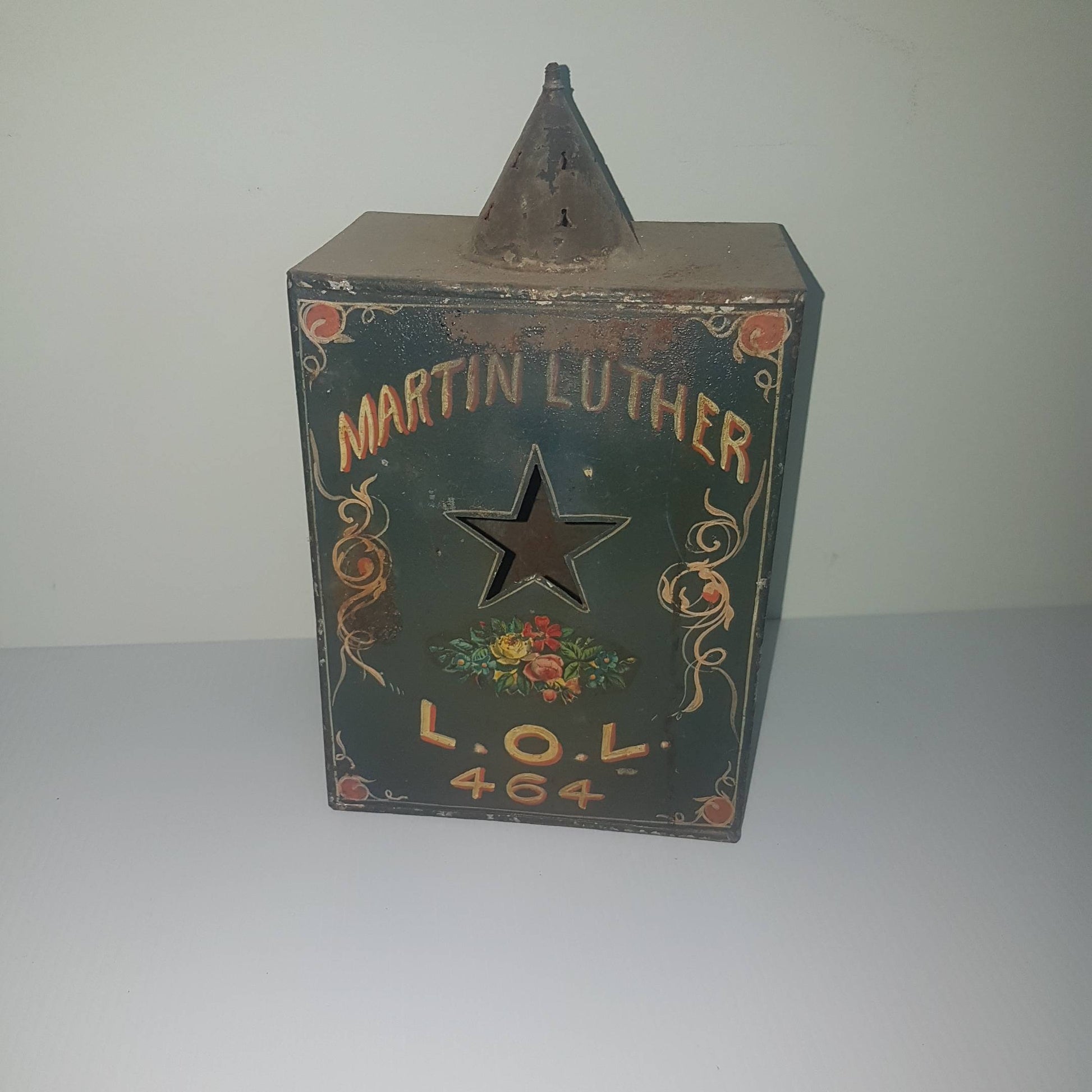 tin candle box masonic lodge martin luther loyal orange lodge