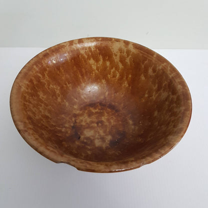 antique bennington spongeware splotchy glazed kitchen redware mixing bowl