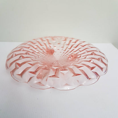 3 toes pink depression glass plate tray glass pink glass depression glass candy dish