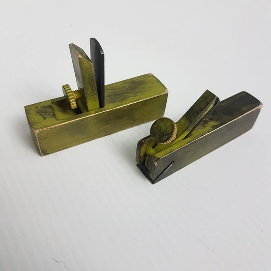 small brass woodworking planes set