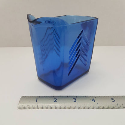 cobalt blue chevron depression glass creamer pitcher