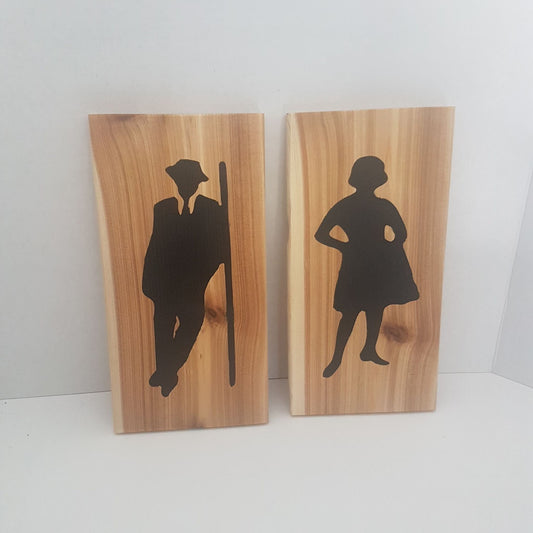 bathroom signs mens and womens bathroom restroom sign