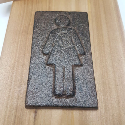 bathroom signs mens womens cast iron cedar