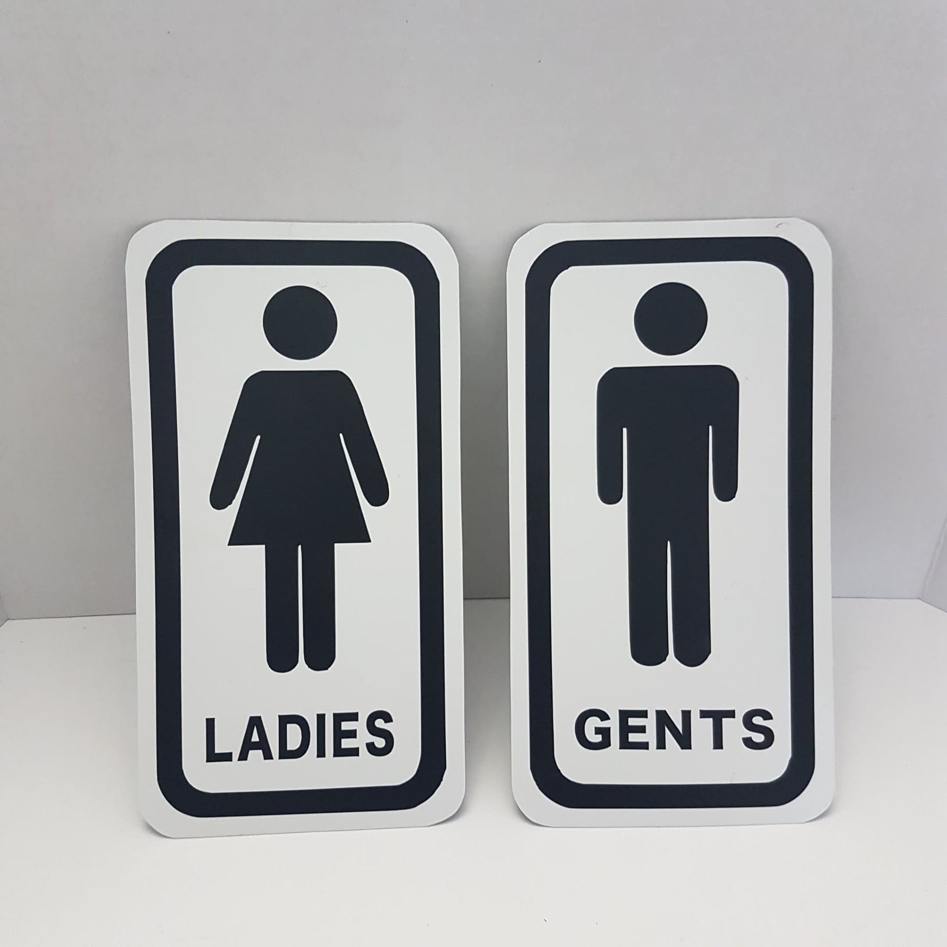 mens and womens metal bathroom restroom toilet sign