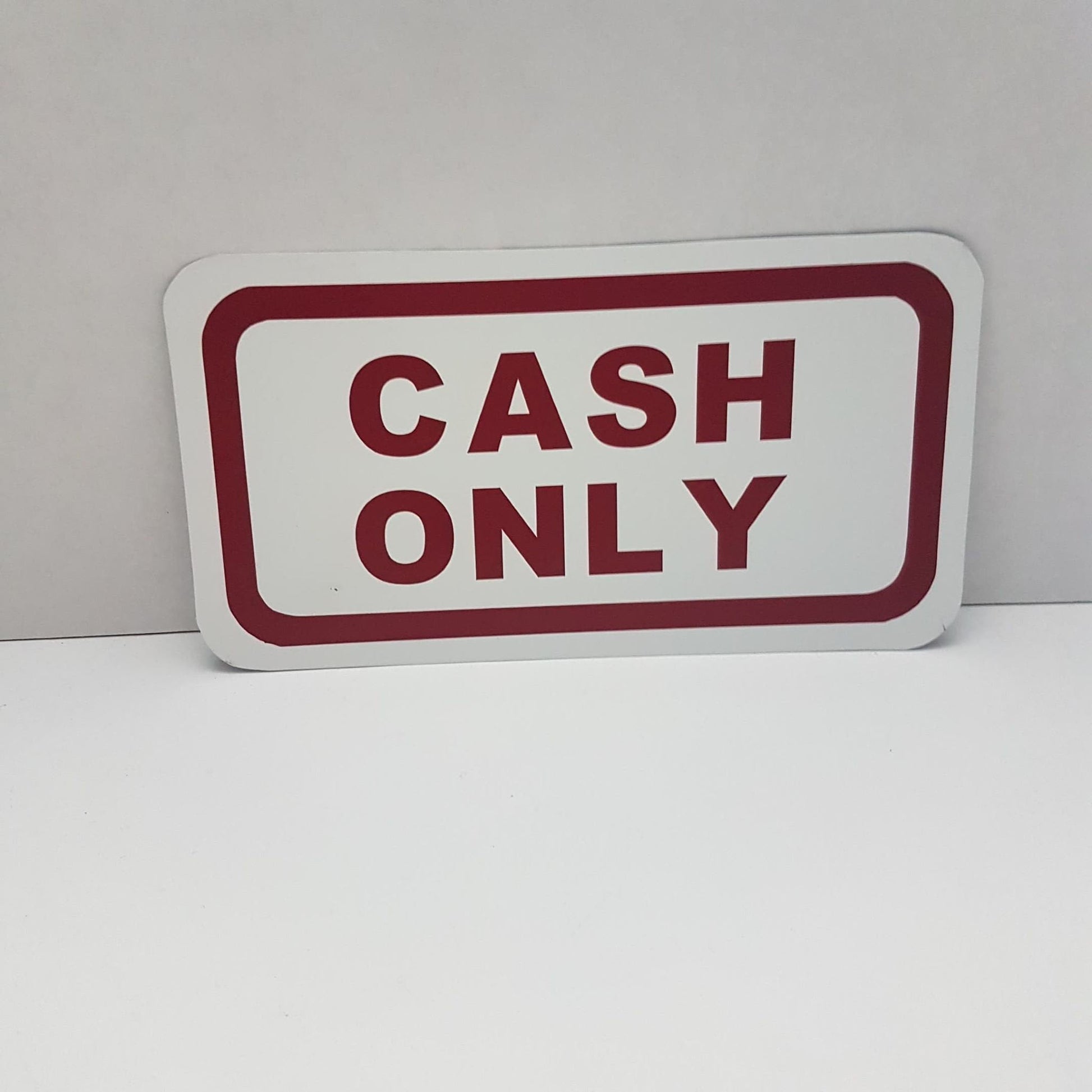 cash only business sign aluminum