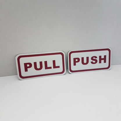 push pull business signs aluminum