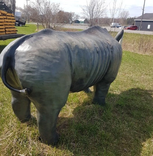 life sized rhino rhinoceros land mark statue