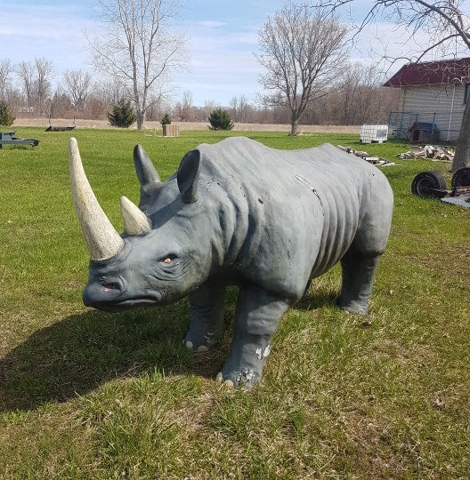 life sized rhino rhinoceros land mark statue