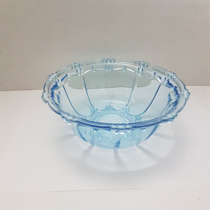 blue depression glass bowl