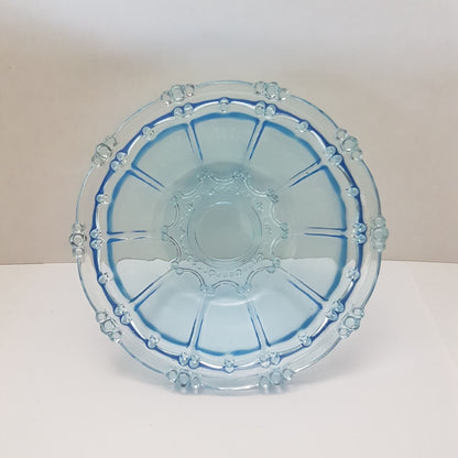 blue depression glass bowl