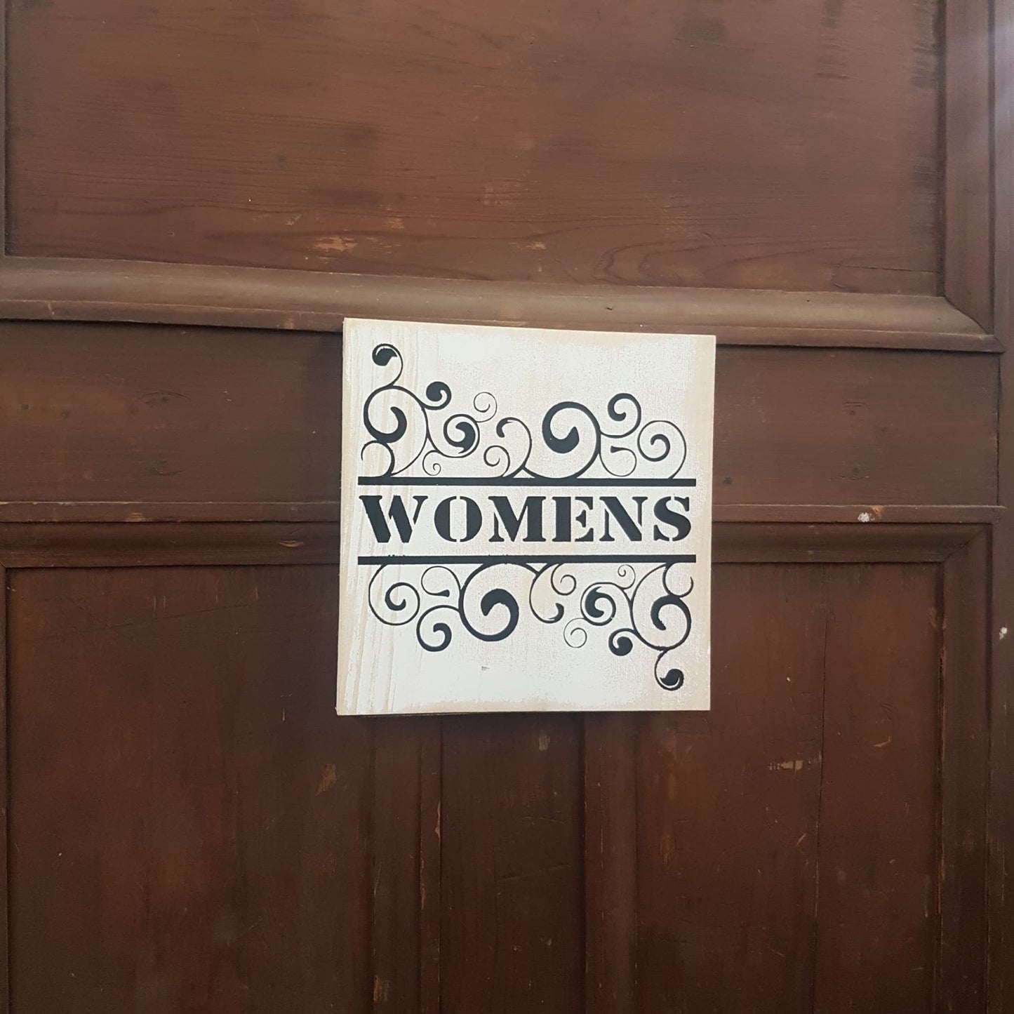 bathroom sign pair mens womens ornate hand painted