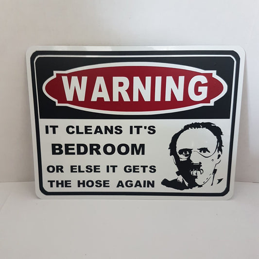 warning clean bedroom sign hannibal lecter