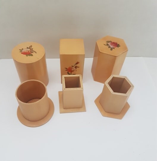 bamboo toothpick stash holder set
