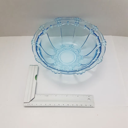 blue depression glass bowl