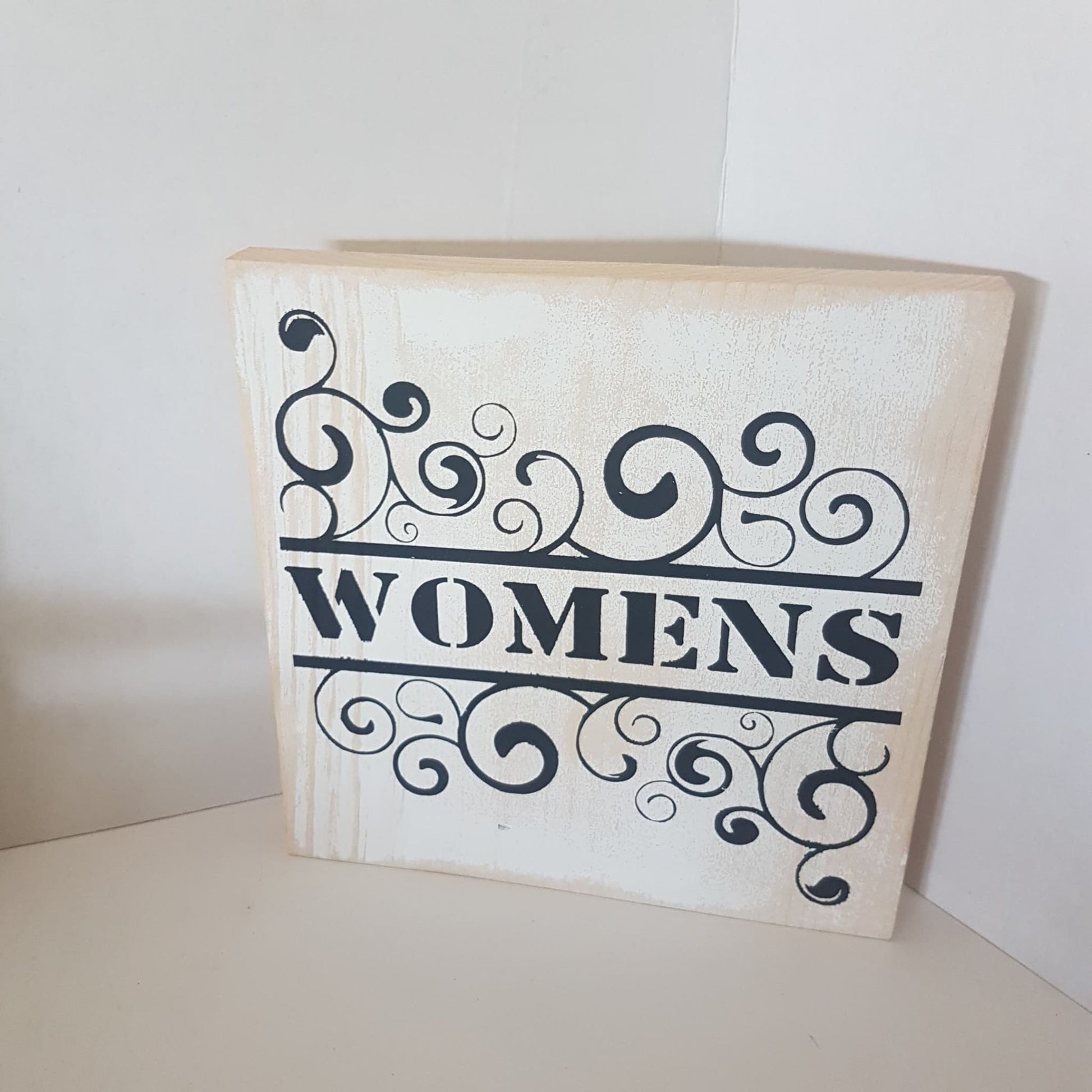 bathroom sign pair mens womens ornate hand painted