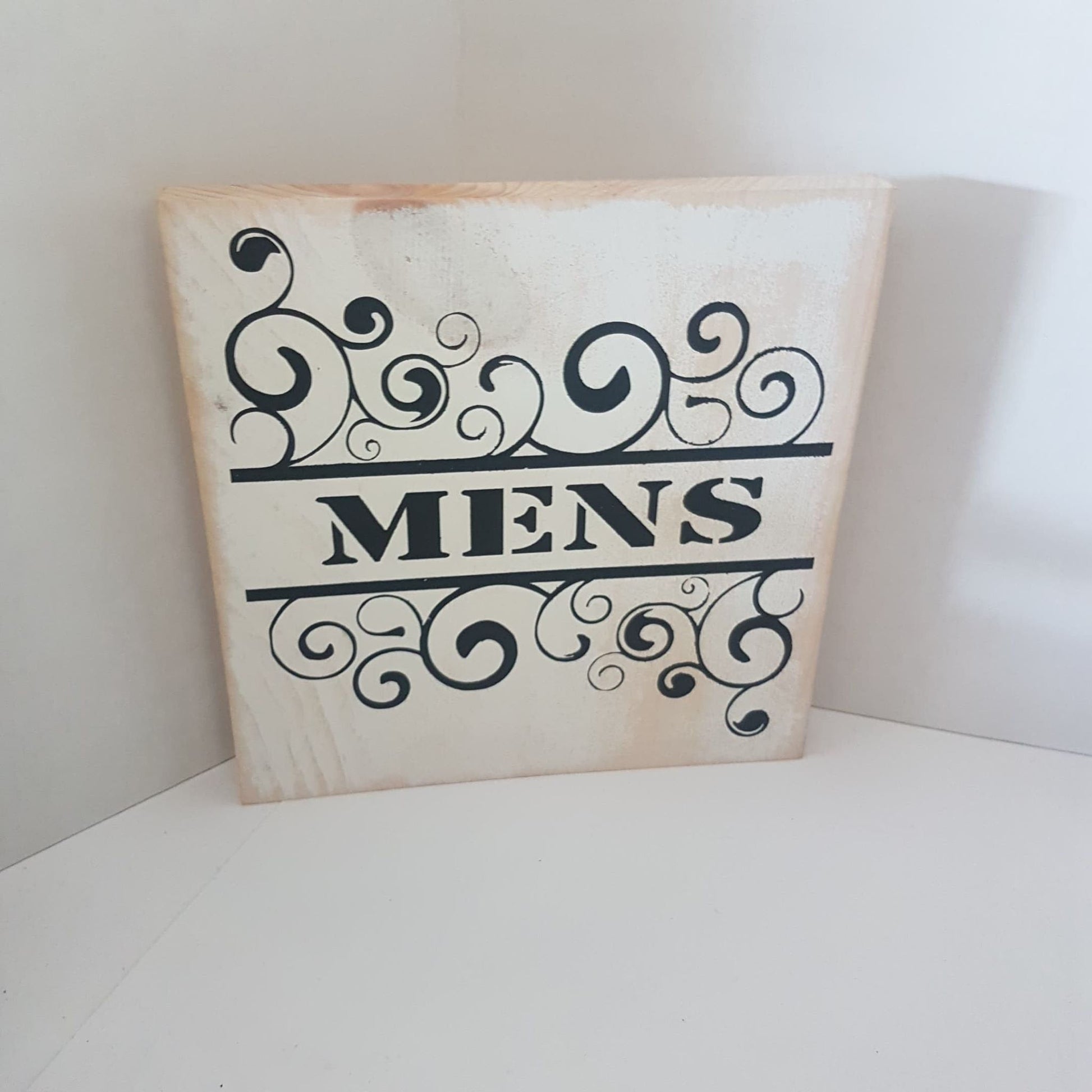 bathroom sign pair mens womens ornate hand painted