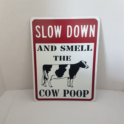 warning sign bull poop