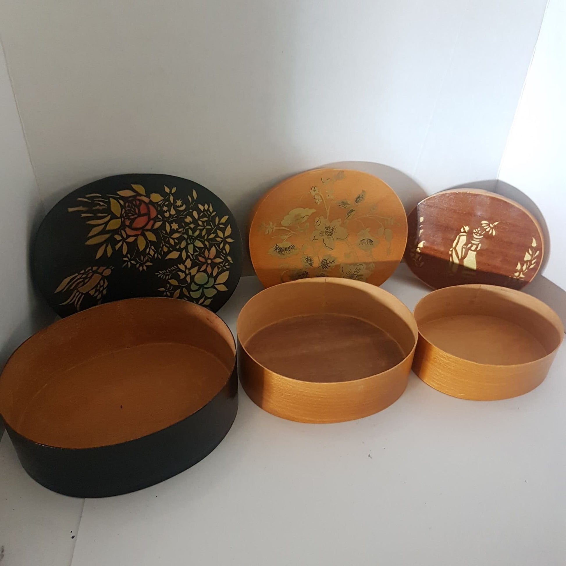 beautiful hand stenciled wooden nesting boxes boudoir
