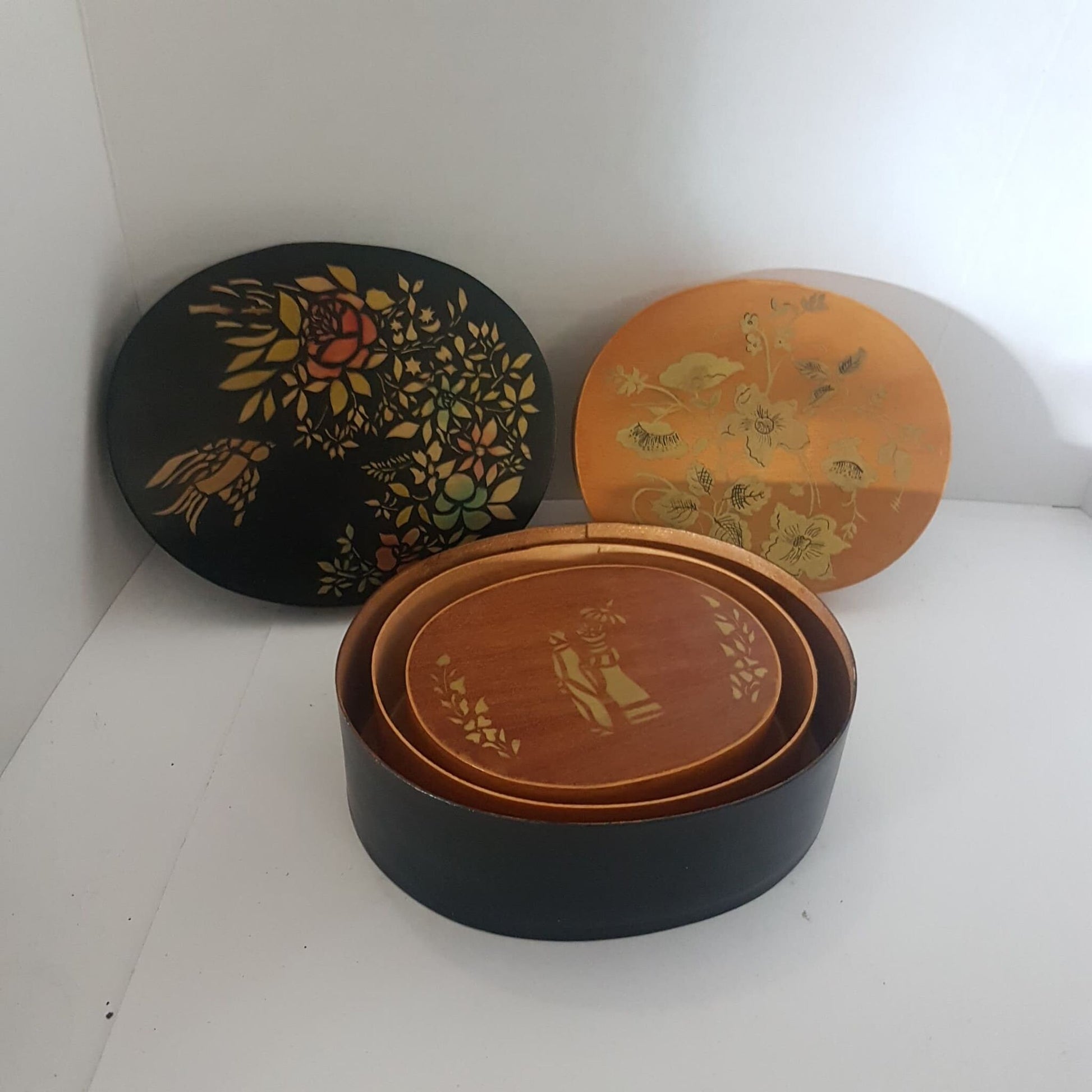 beautiful hand stenciled wooden nesting boxes boudoir