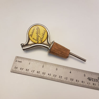famous seagrams's whiskies bottle pourer antique