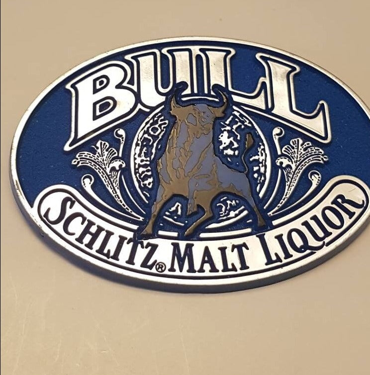 bull schlitz malt liquor/ lapel pin