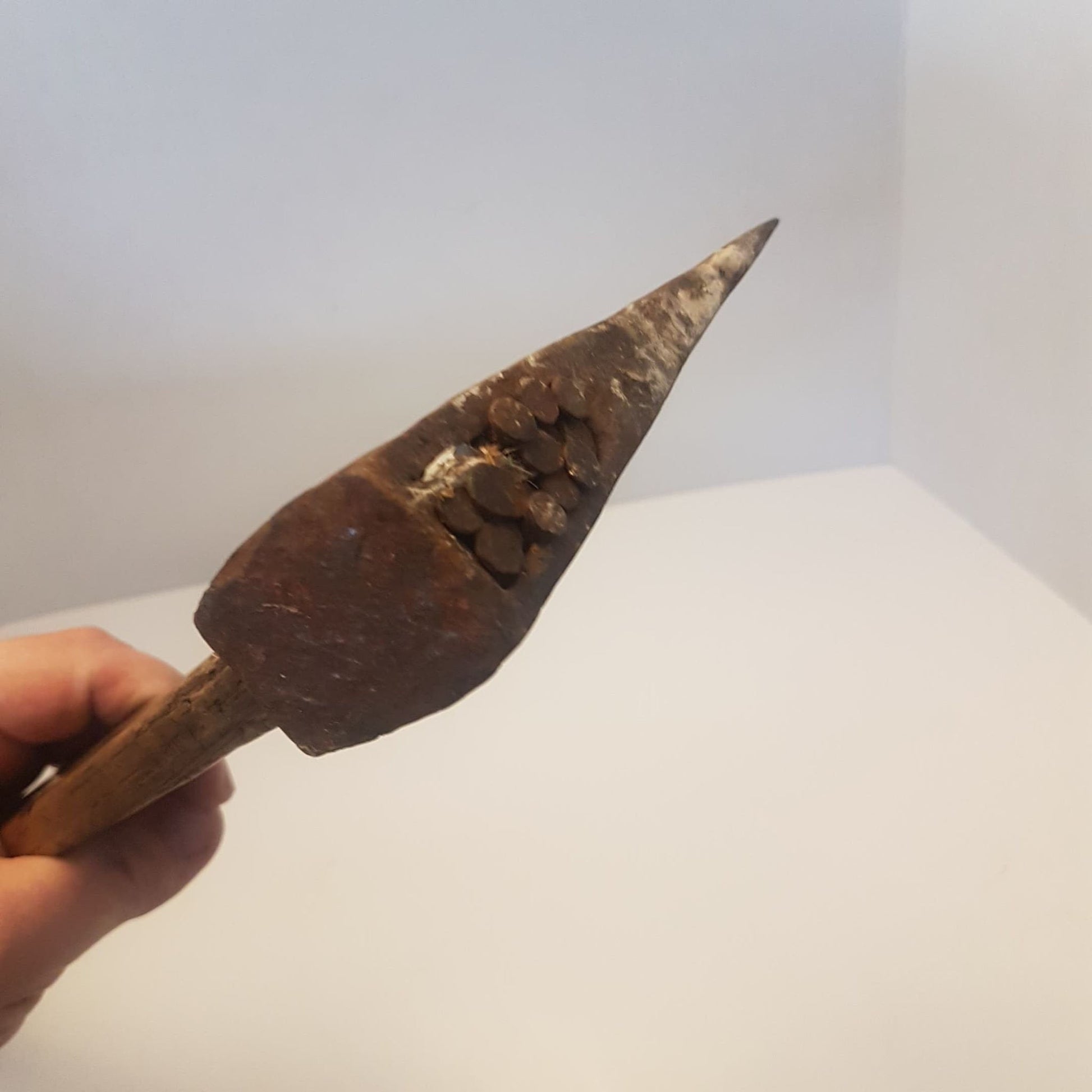 primitive medieval hand forged hatchet