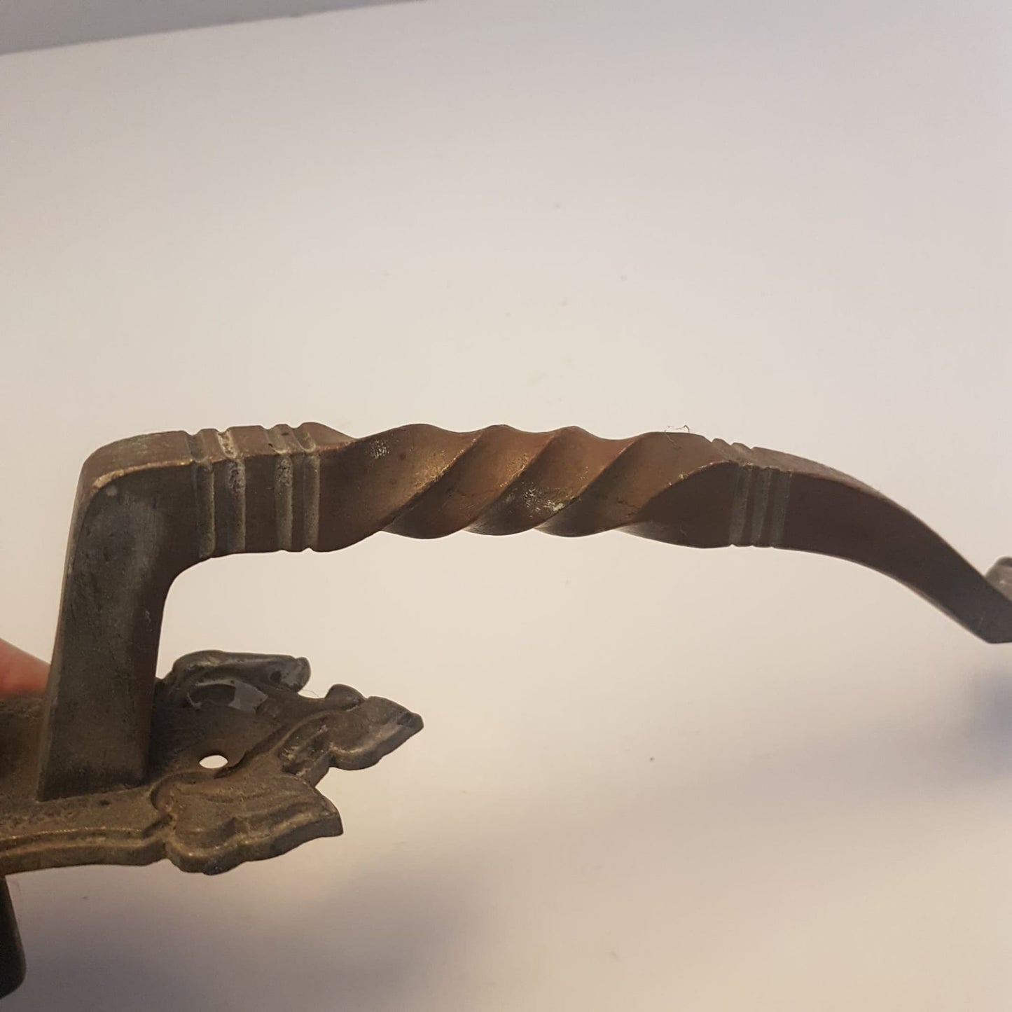 ornate gothic salvage solid bronze door handle jacobean / barley twist