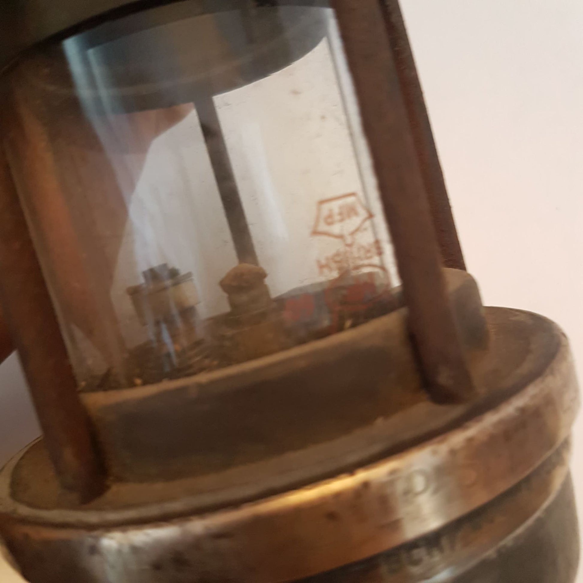 antique miners lantern wm maurice the wolf safety lamp co