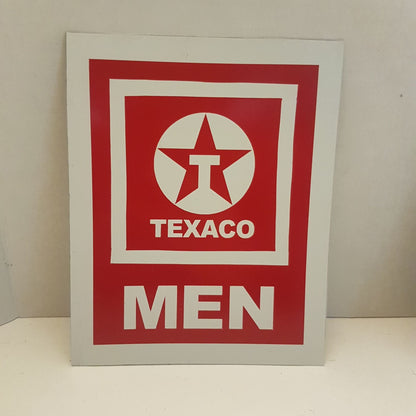 texaco mens and womens metal bathroom restroom toilet sign