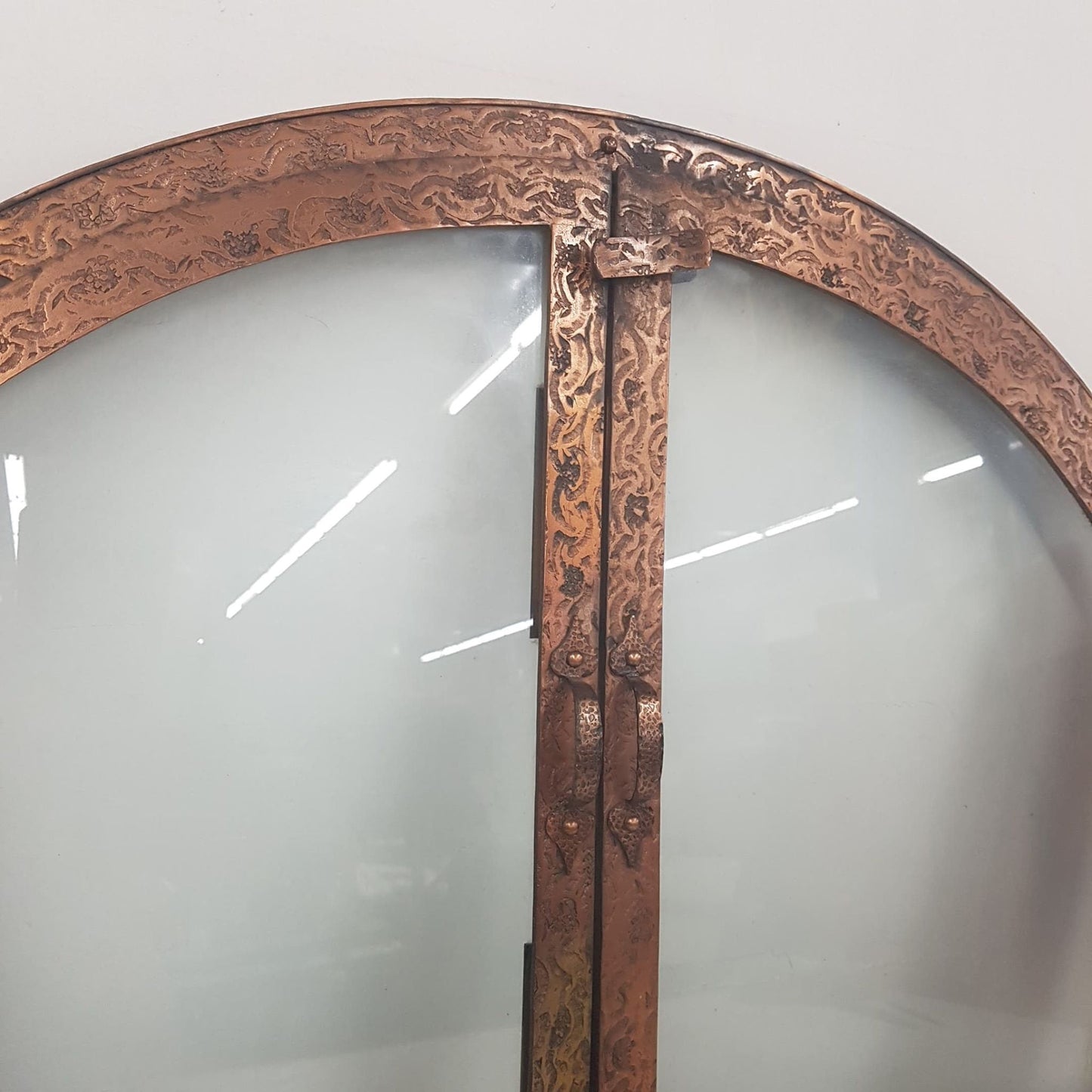 craftsman style arched top fireplace doors